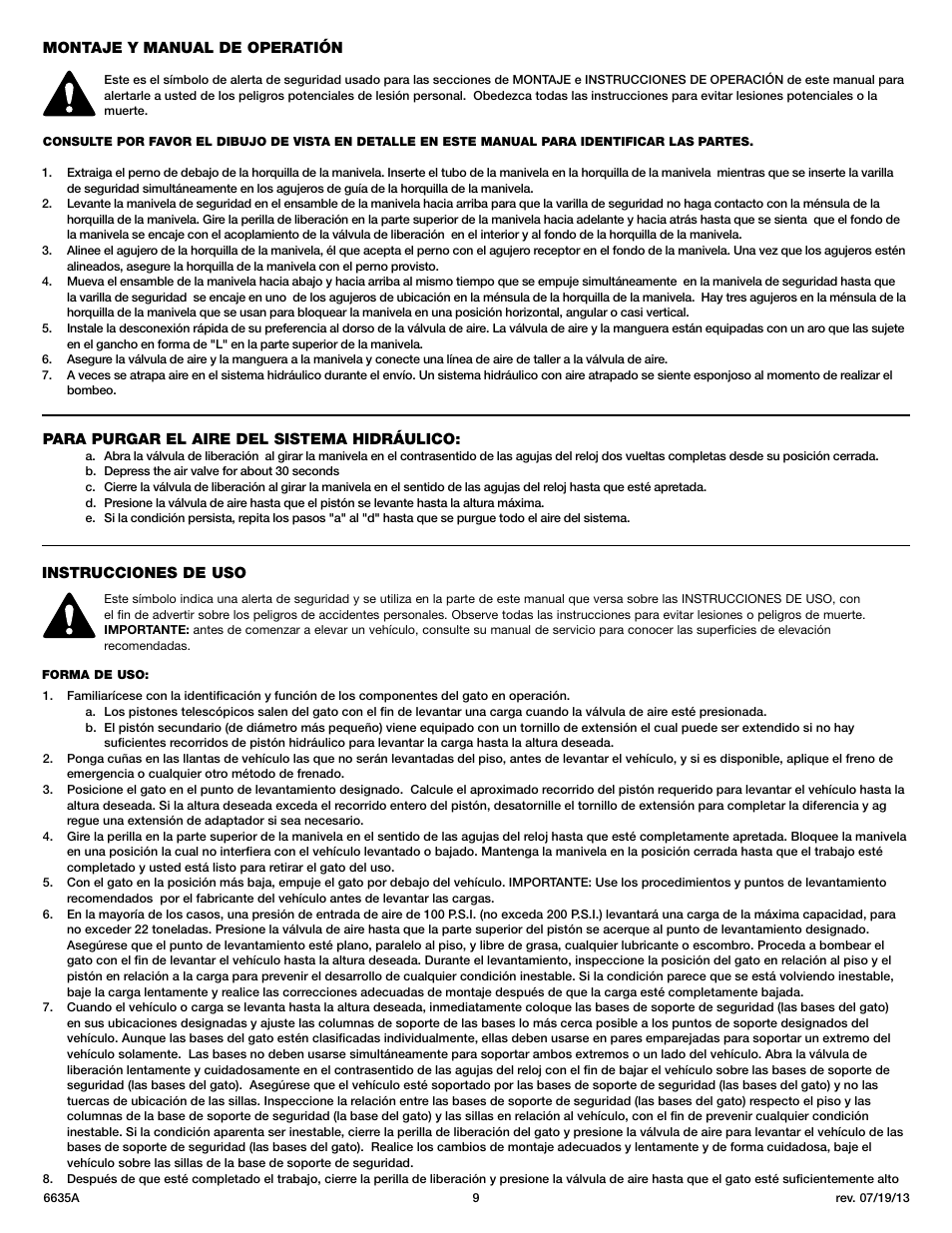 Sunex Tools 6635A User Manual | Page 9 / 14