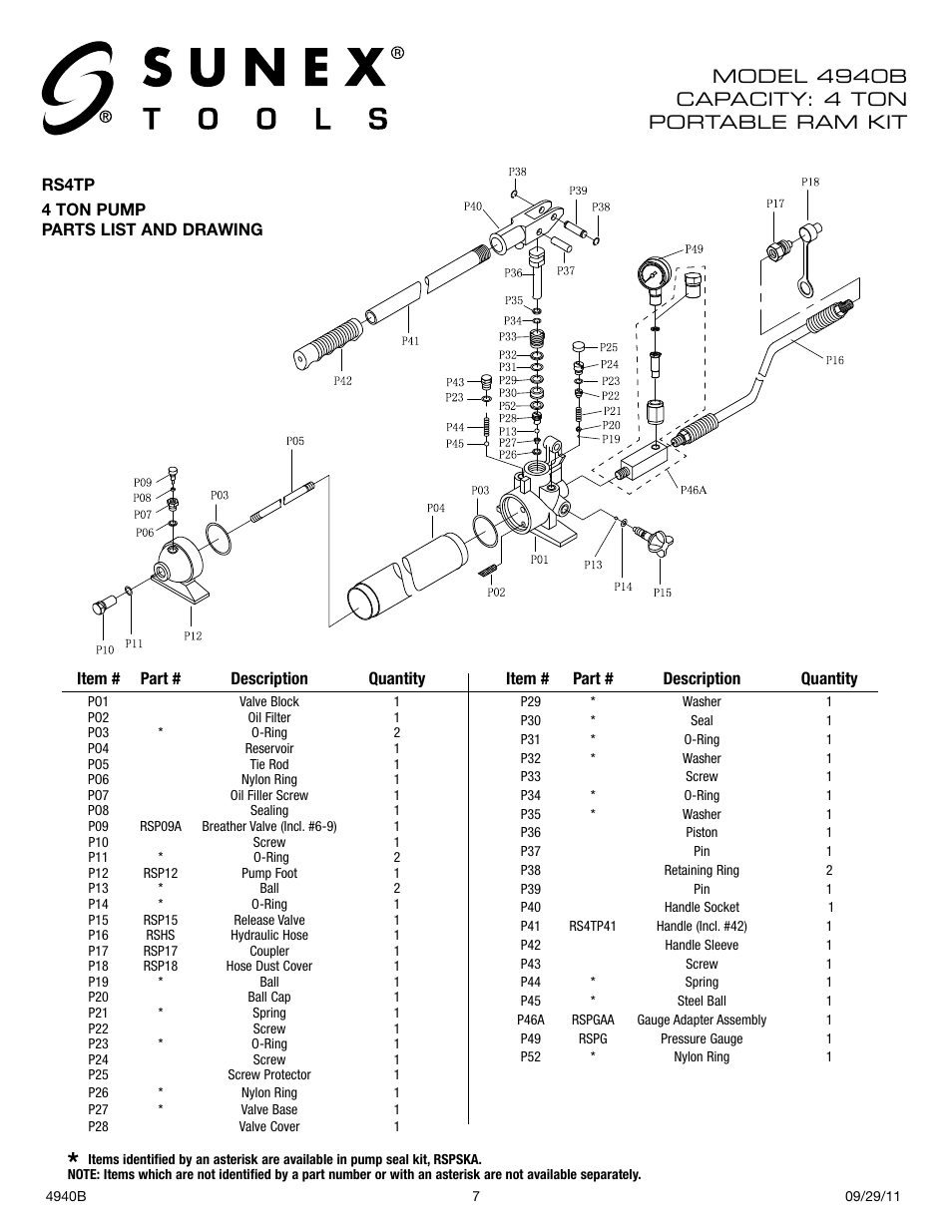 Sunex Tools 4940B User Manual | Page 7 / 18