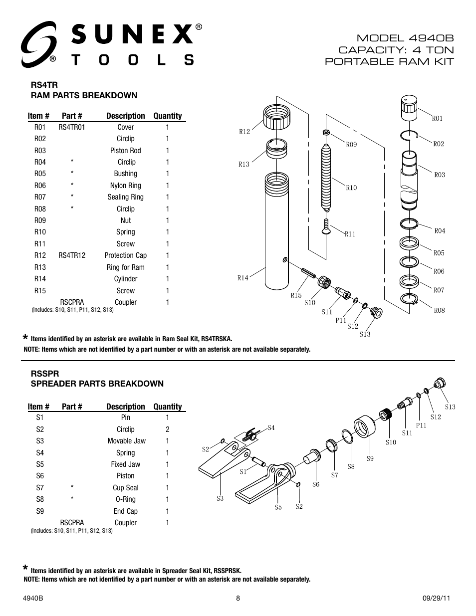 Sunex Tools 4940B User Manual | Page 8 / 18