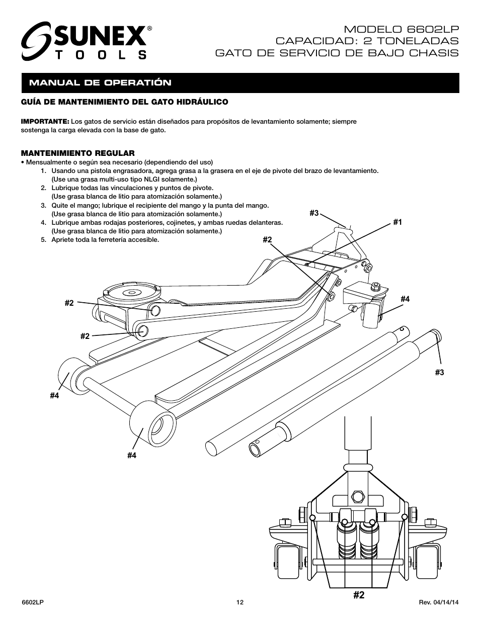 Sunex Tools 6602LP User Manual | Page 12 / 19