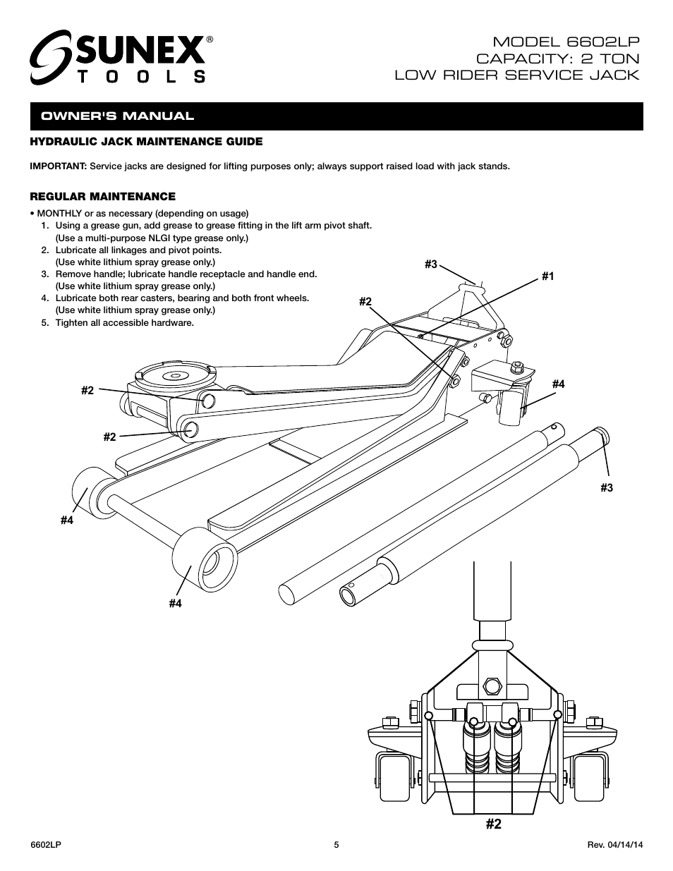 Sunex Tools 6602LP User Manual | Page 5 / 19