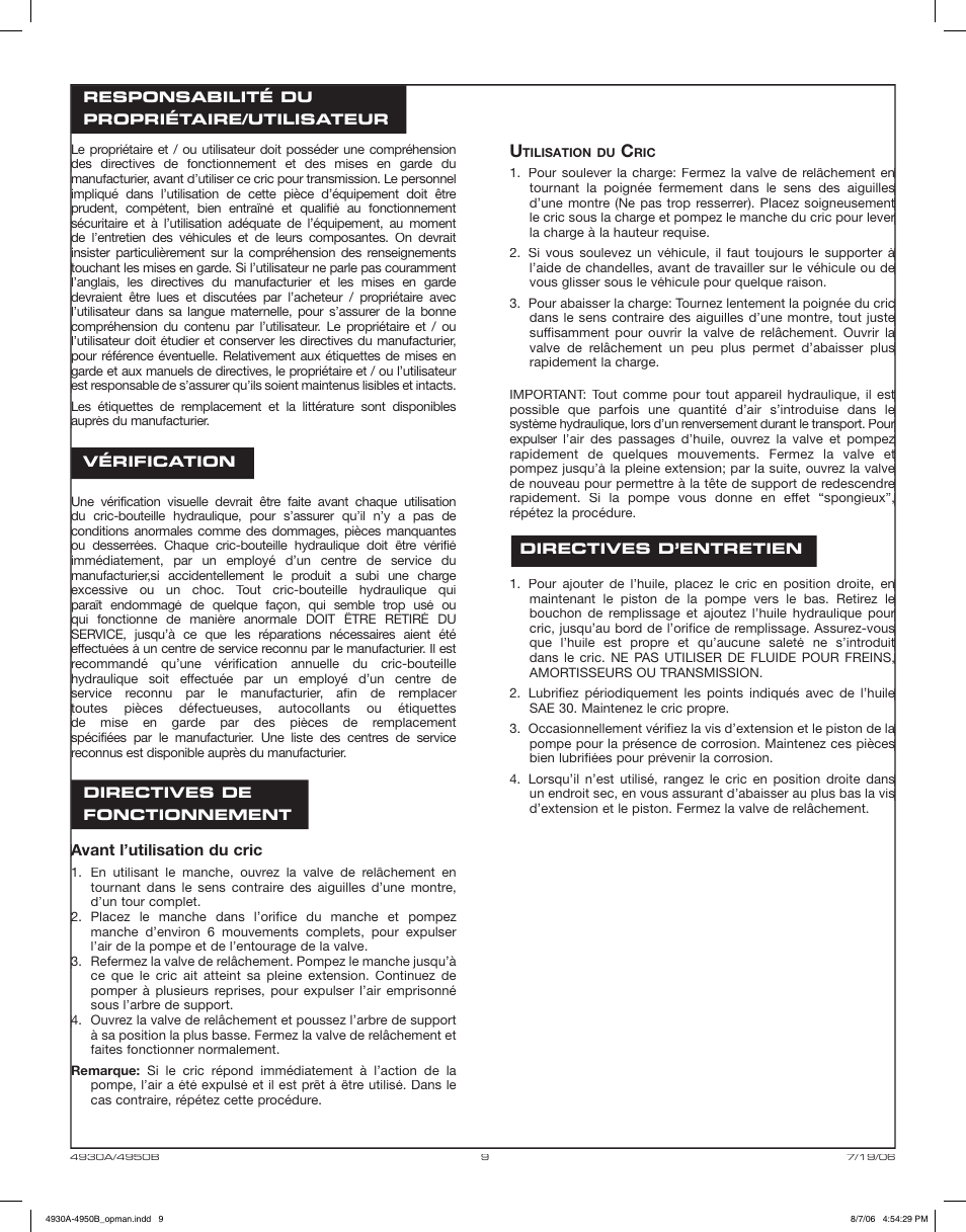 Sunex Tools 4950B User Manual | Page 9 / 10