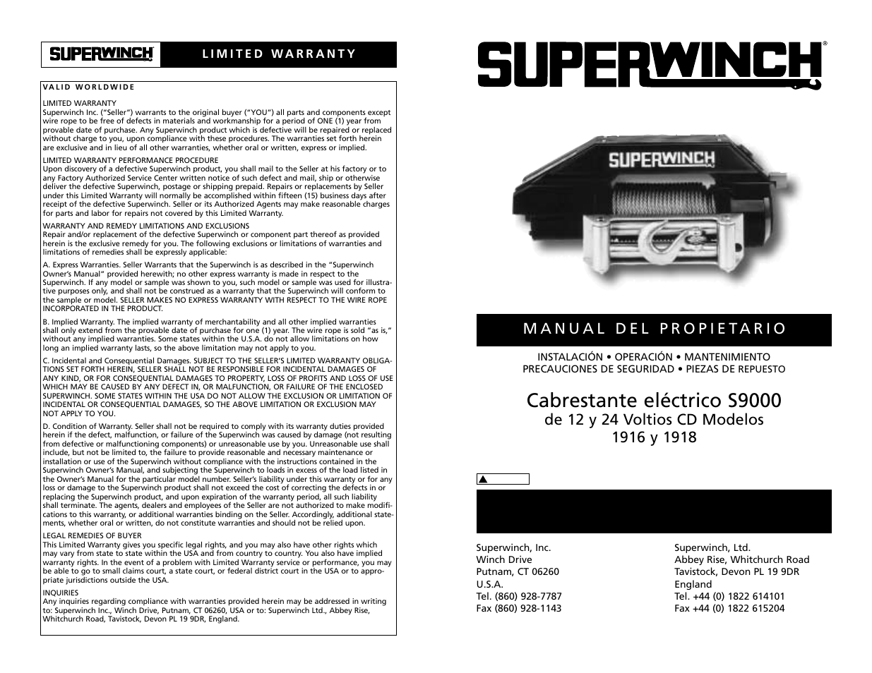 Cabrestante eléctrico s9000 | Superwinch S9000 - 4,082 kgs/12V (1916, 1918) User Manual | Page 11 / 30