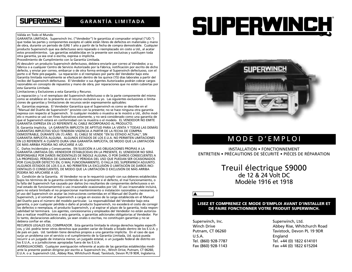 Treuil électrique s9000 | Superwinch S9000 - 4,082 kgs/12V (1916, 1918) User Manual | Page 21 / 30