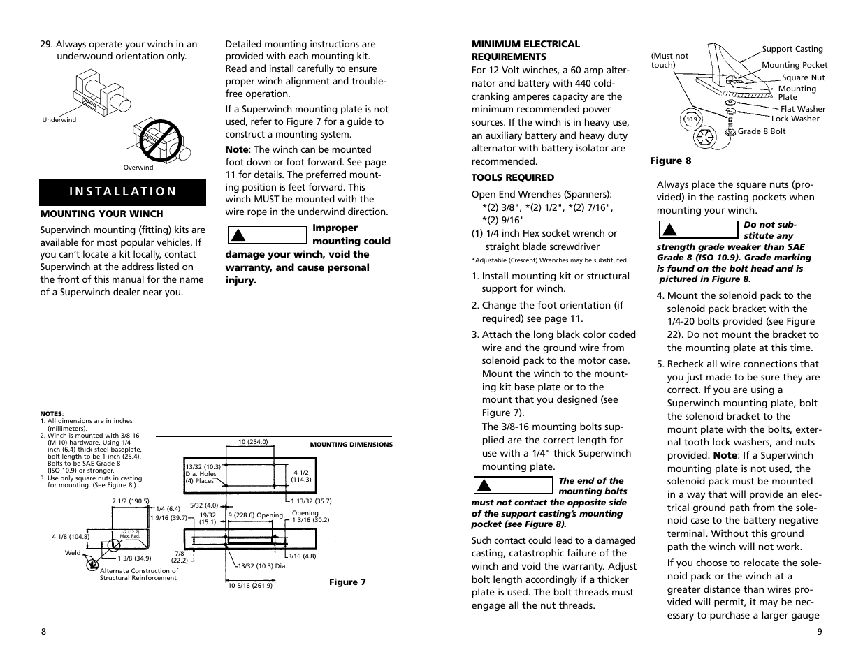 Superwinch X9 – 4,082 kgs/12V (1901, 1902) User Manual | Page 5 / 34