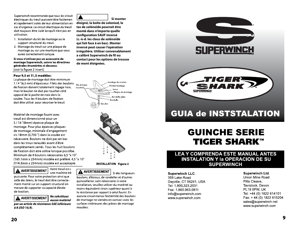 Tiger shark | Superwinch Tiger Shark 9500- 4309 kgs/12V Installation User Manual | Page 9 / 14