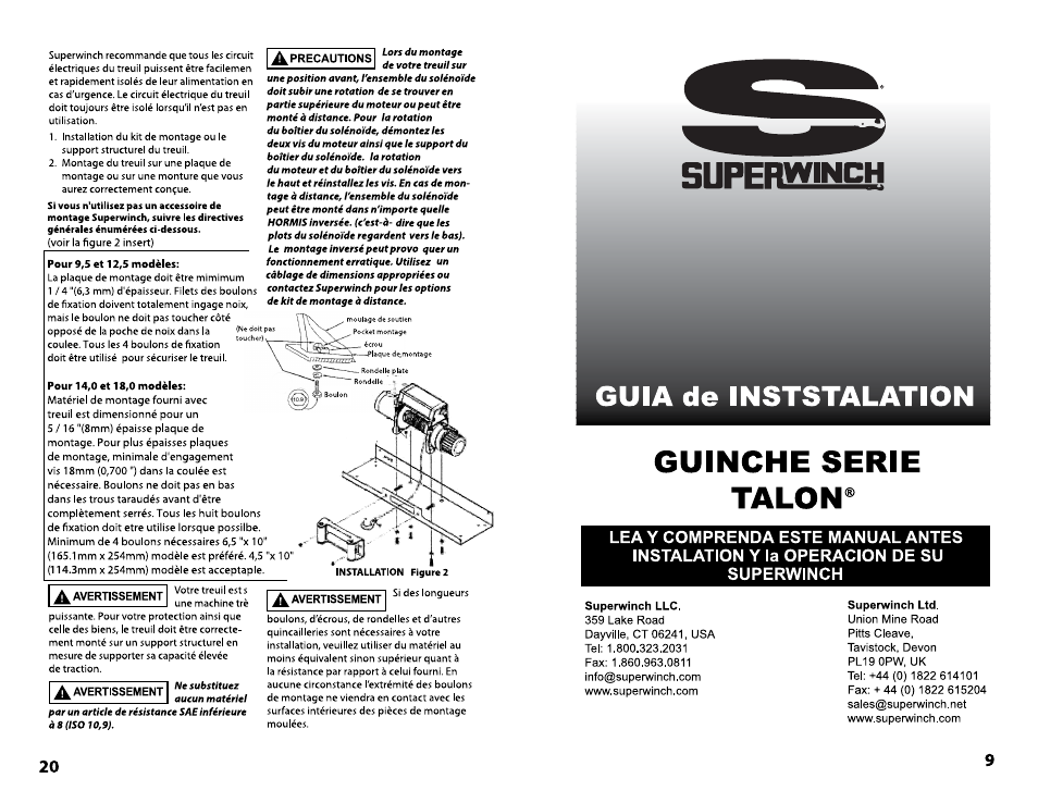 Superwinch TALON SERIES WINCH Installation User Manual | Page 9 / 14