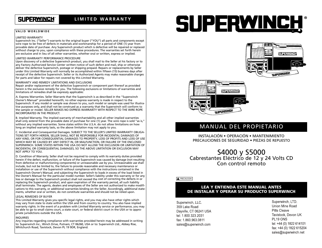 Manual del propietario | Superwinch S4000 - 1,814 kgs/12V User Manual | Page 12 / 33