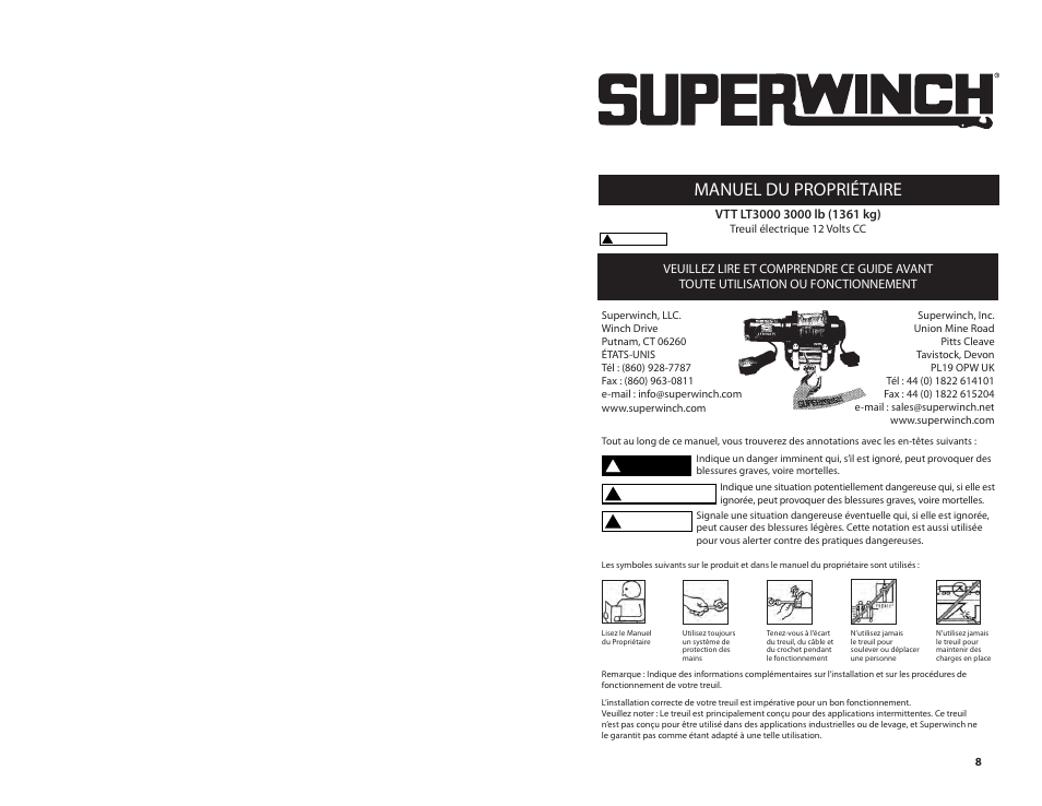 Lt3000atvenglishmaster87 10994 final_fre, Manuel du propriétaire | Superwinch LT3000 ATV – 1,360 kgs/12V User Manual | Page 5 / 12