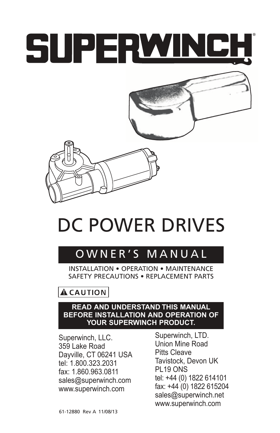 Superwinch DC POWER DRIVES User Manual | 9 pages