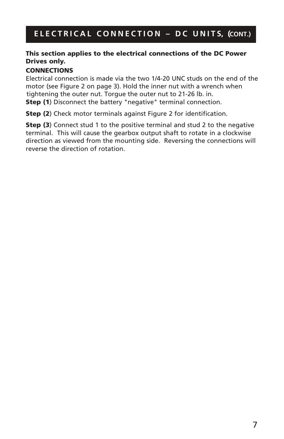 Superwinch DC POWER DRIVES User Manual | Page 7 / 9