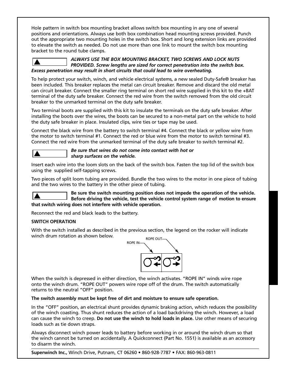 Superwinch Rocker Switch (2233B) User Manual | Page 2 / 6