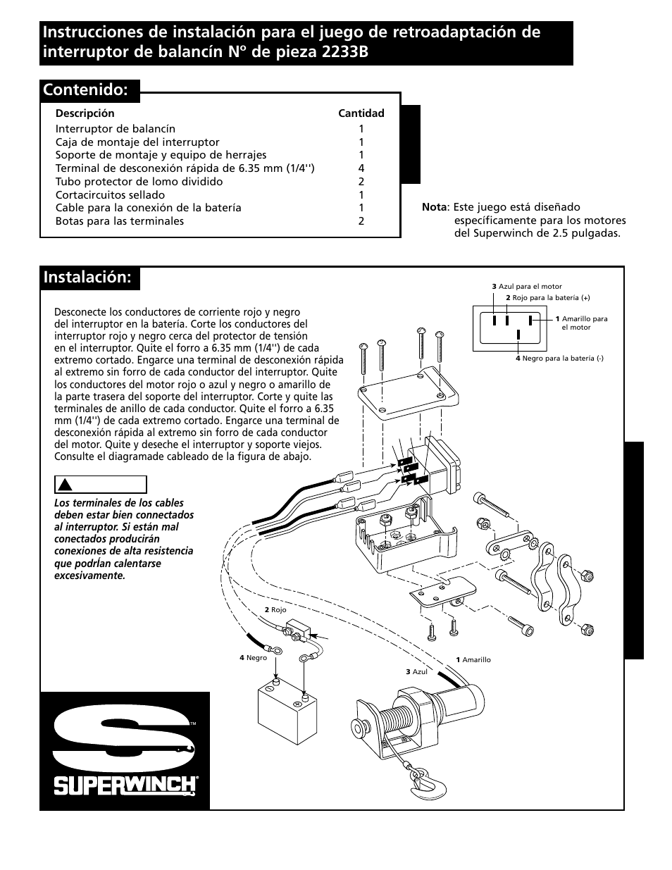 Superwinch Rocker Switch (2233B) User Manual | Page 3 / 6