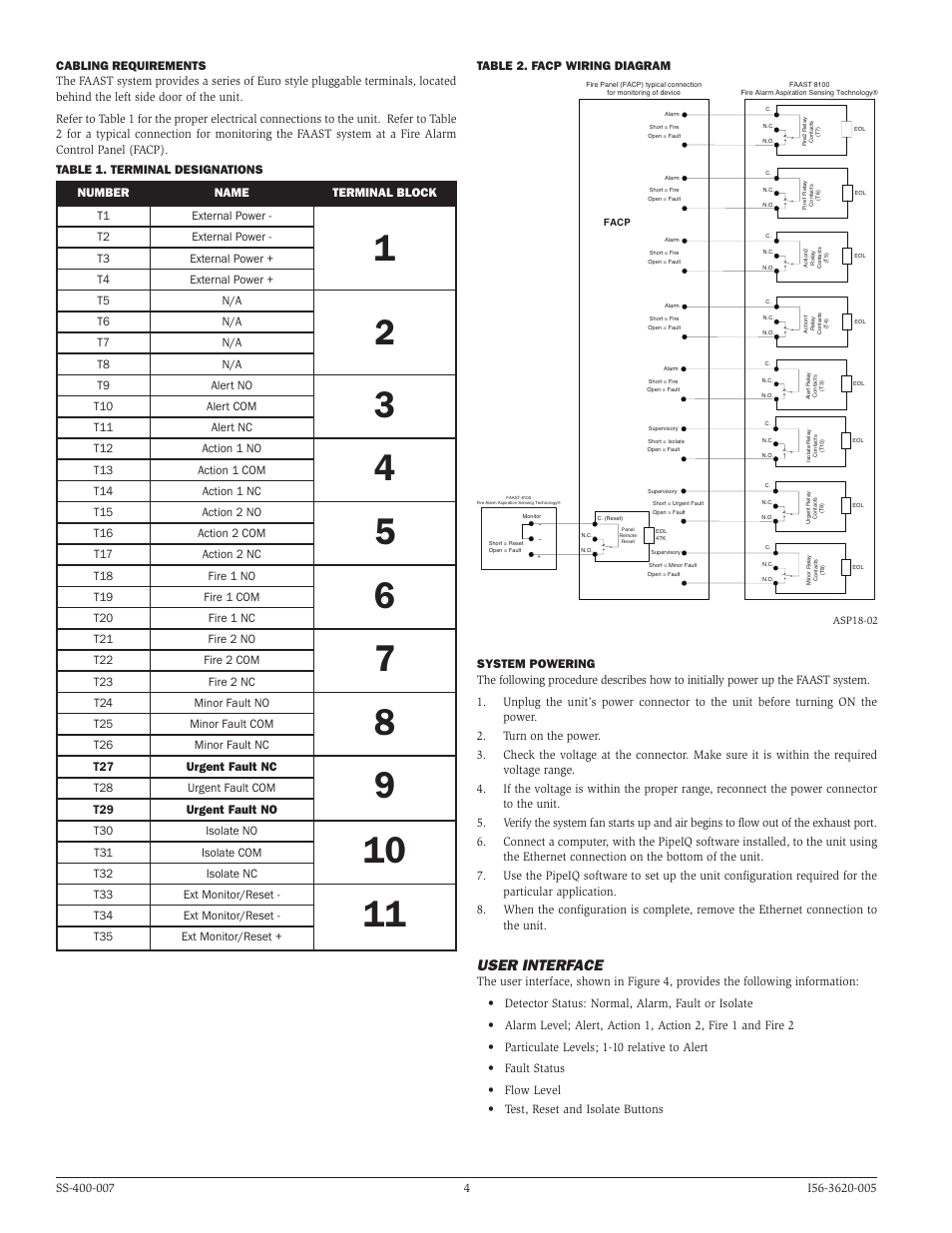 User interface | System Sensor 8100 FAAST User Manual | Page 4 / 12