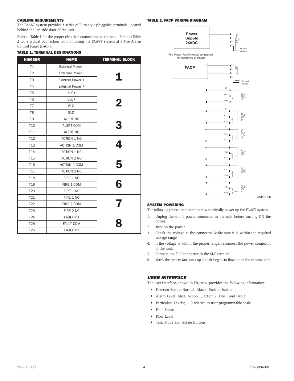 User interface | System Sensor 8251F FAAST User Manual | Page 4 / 12