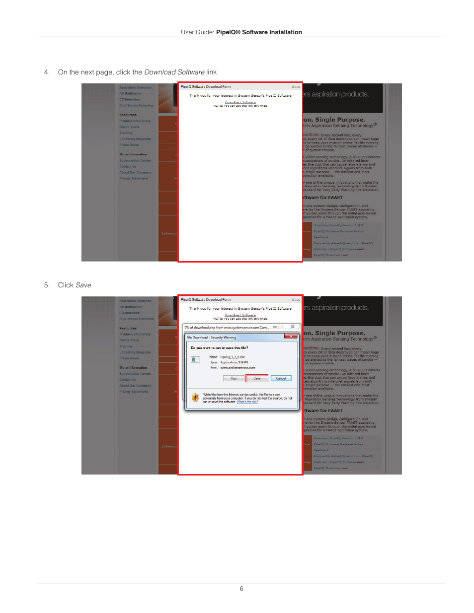System Sensor PipeIQ User Manual | Page 6 / 14