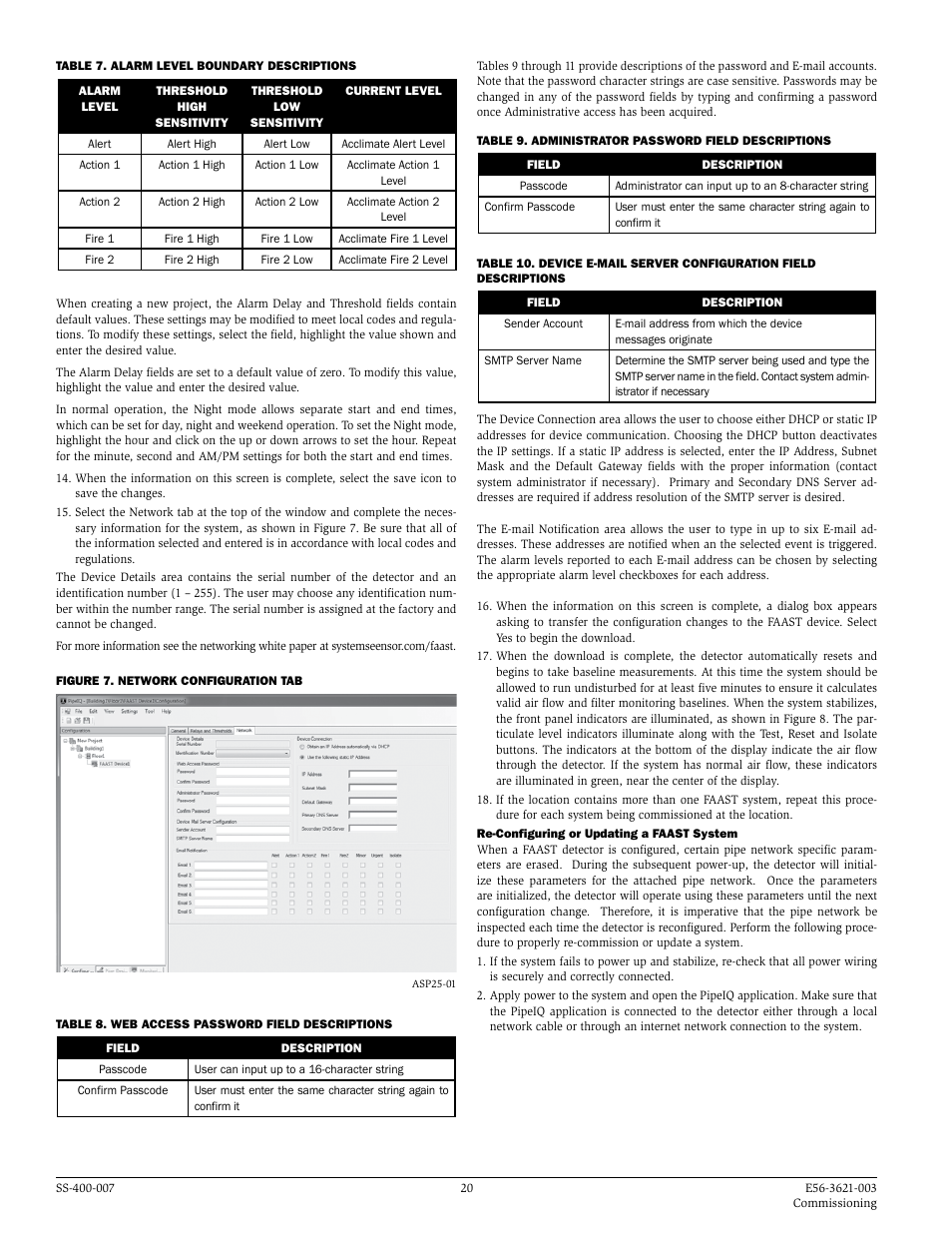 System Sensor FAAST Comprehensive User Manual | Page 20 / 35