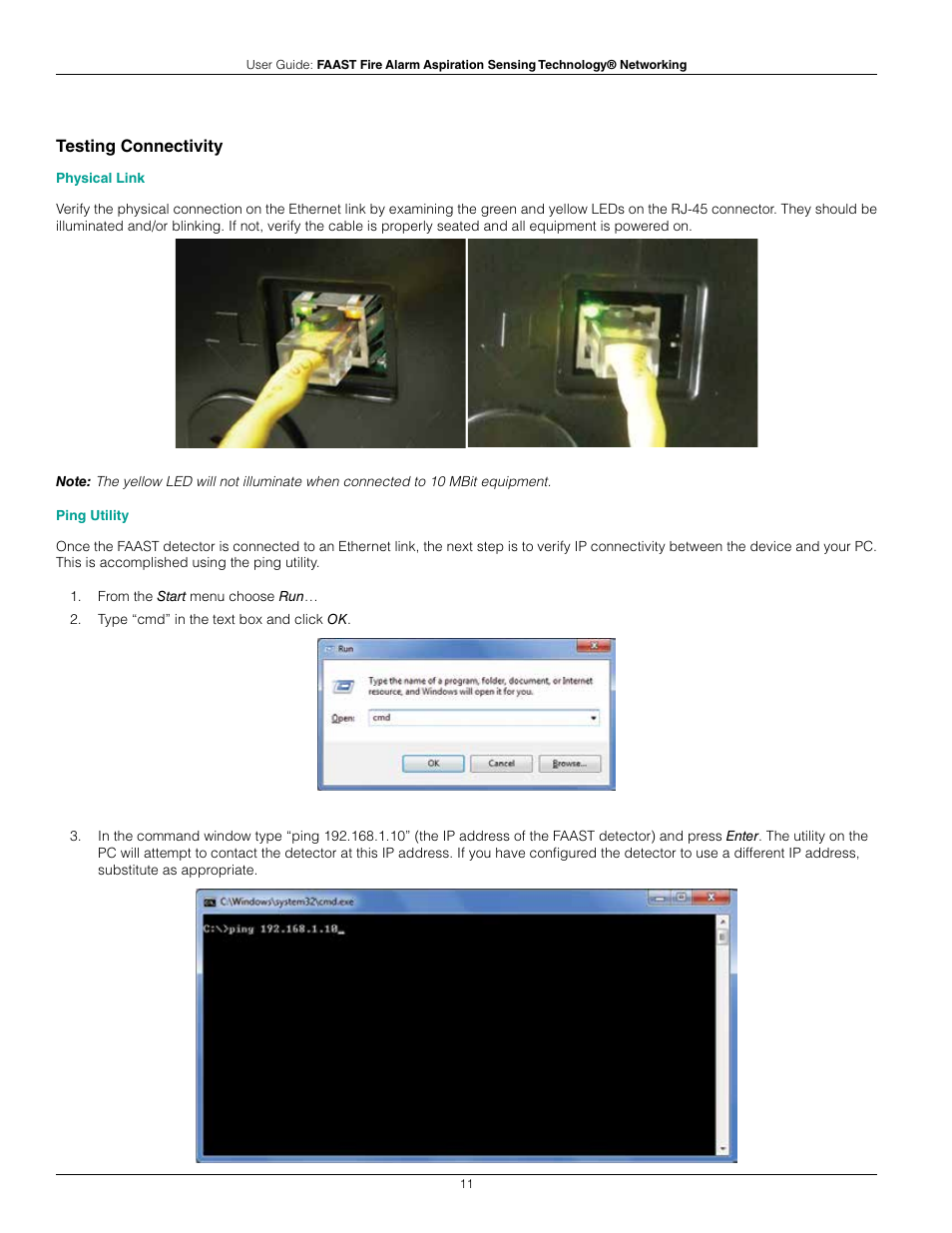 System Sensor FAAST Networking User Manual | Page 11 / 40