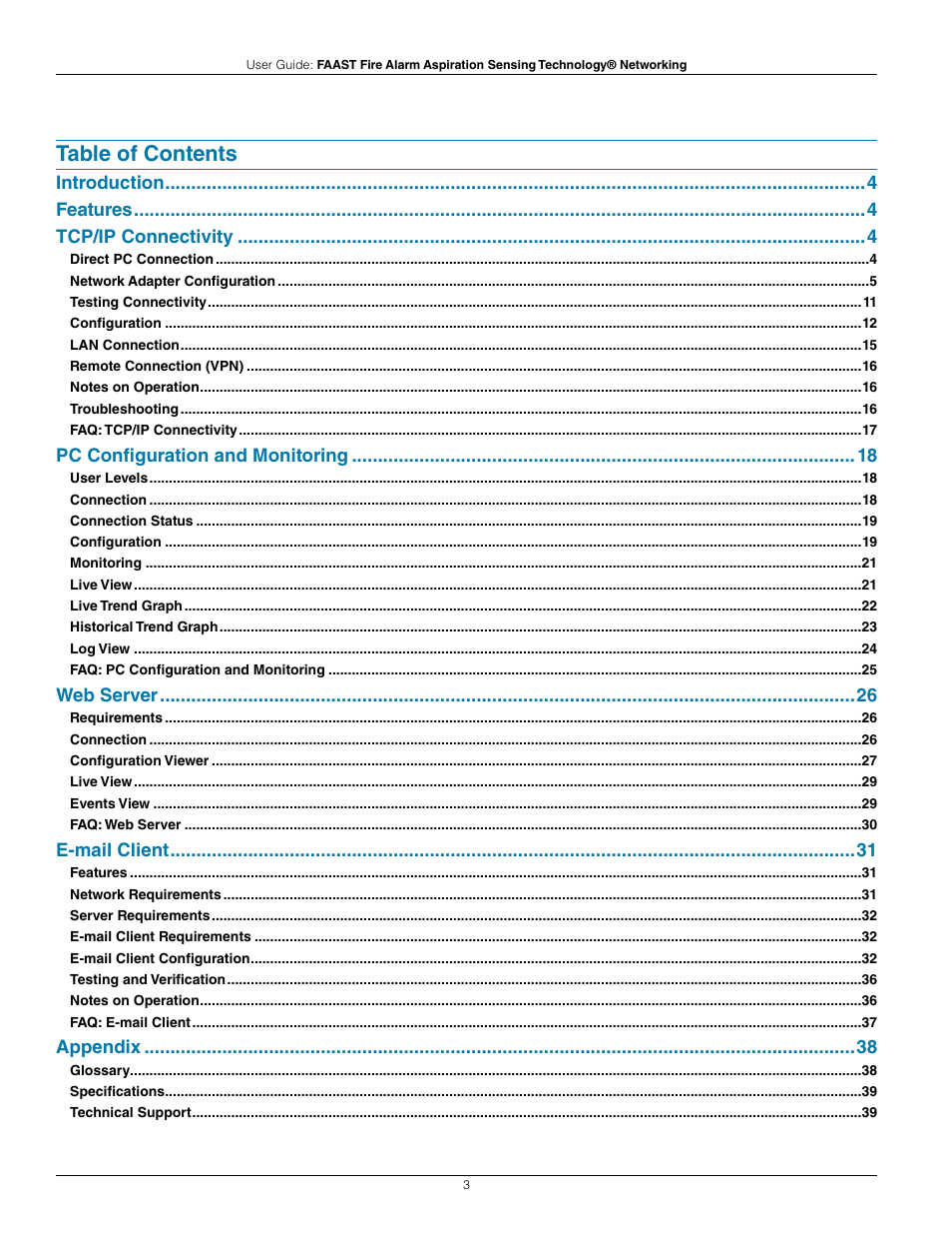 System Sensor FAAST Networking User Manual | Page 3 / 40