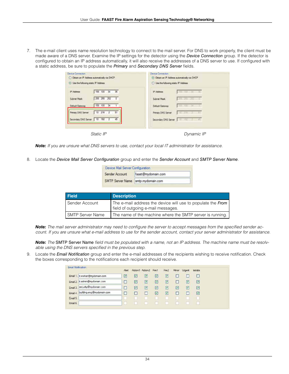 System Sensor FAAST Networking User Manual | Page 34 / 40