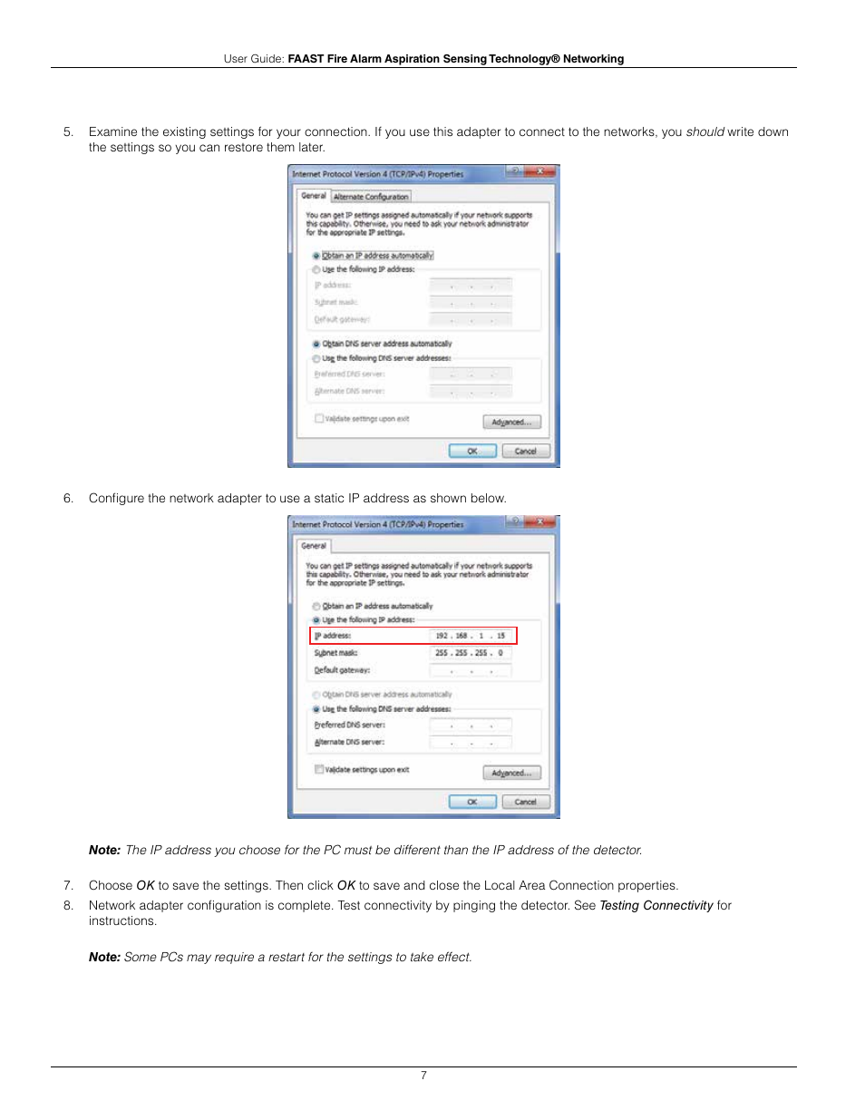 System Sensor FAAST Networking User Manual | Page 7 / 40
