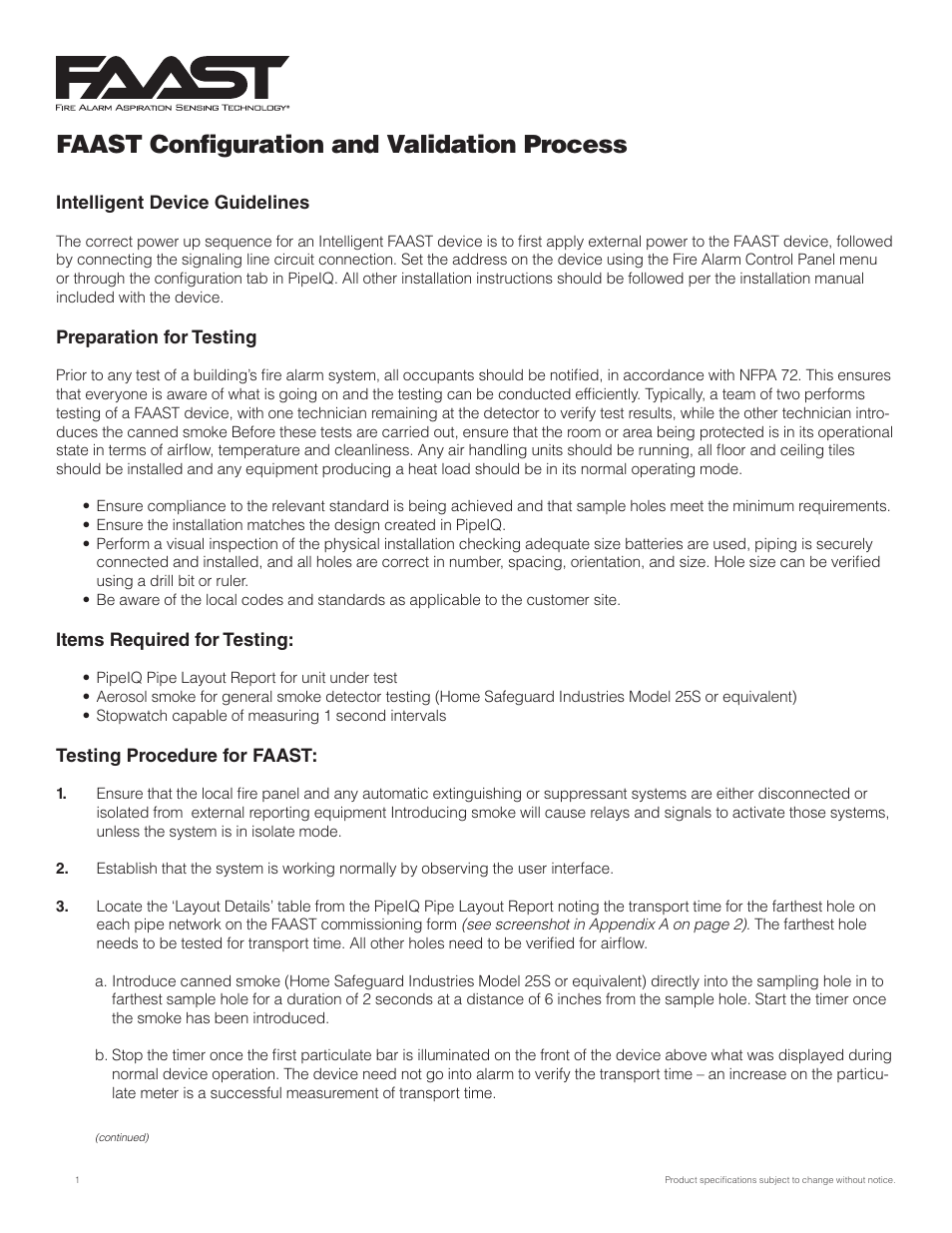 System Sensor FAAST Configuration and Validation Process User Manual | 4 pages
