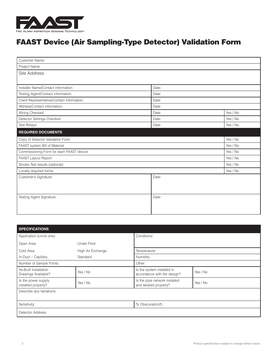 System Sensor FAAST Configuration and Validation Process User Manual | Page 3 / 4