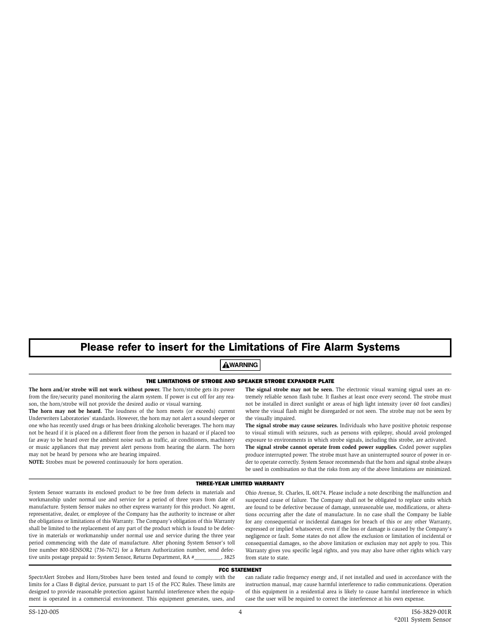 System Sensor Dual Strobe Expander Plates User Manual | Page 4 / 4
