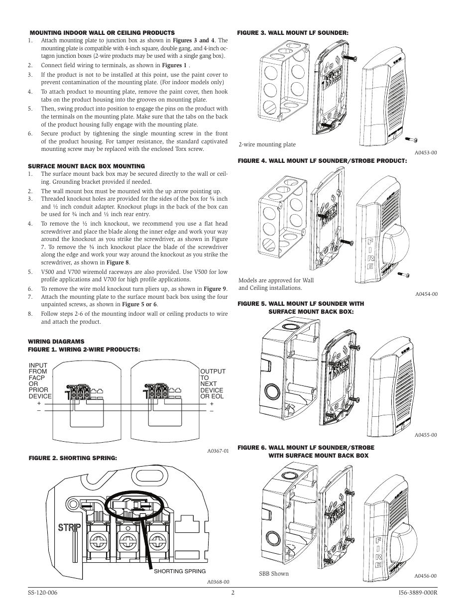 System Sensor HR-LF, HW-LF, P2RH-LF and P2WH-LF User Manual | Page 2 / 4
