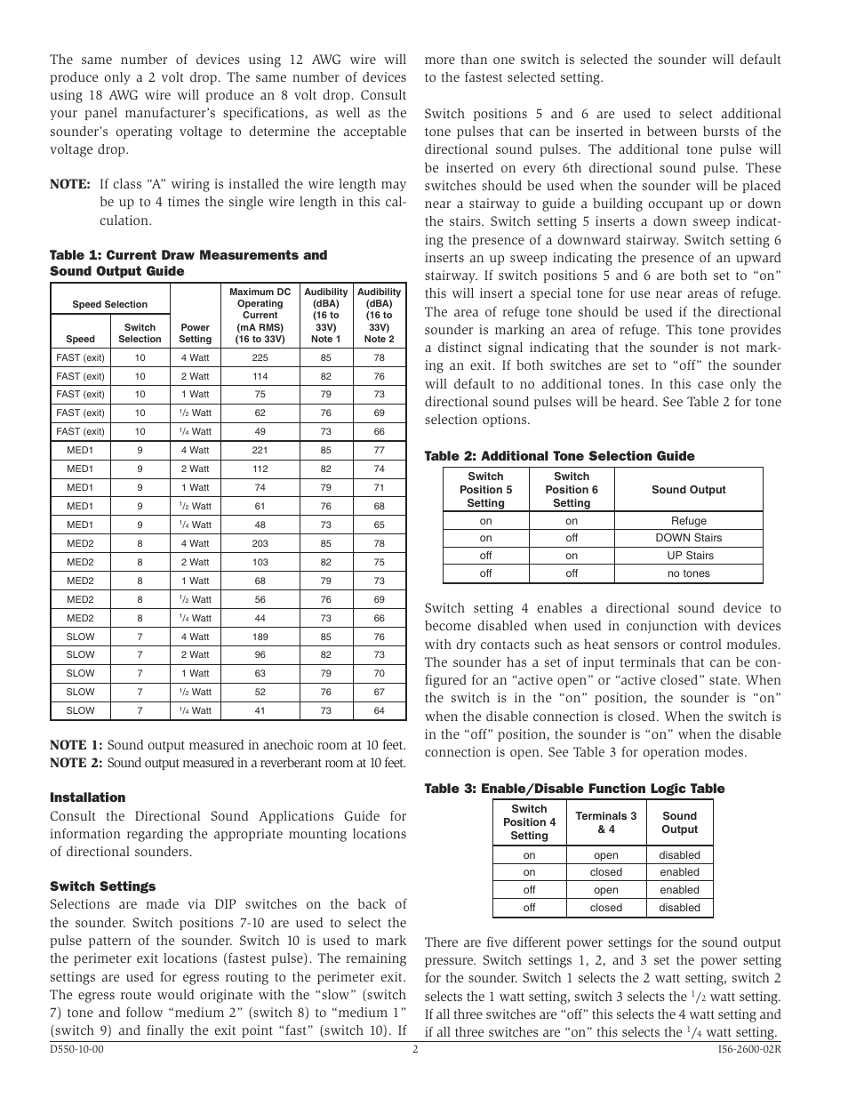 Watt setting | System Sensor PF24 Exitpoint User Manual | Page 2 / 4
