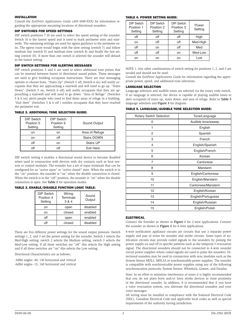 System Sensor PF24V Exitpoint User Manual | Page 2 / 4