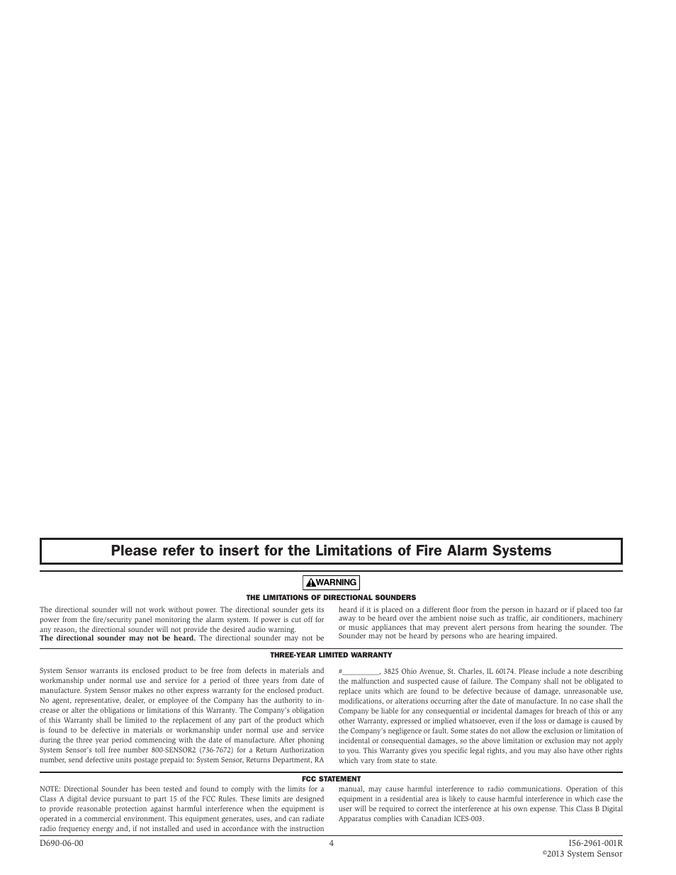 System Sensor PF24V Exitpoint User Manual | Page 4 / 4