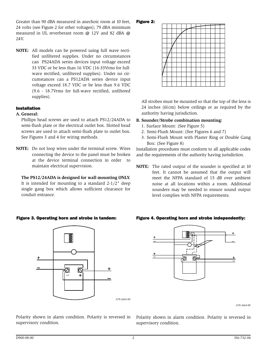 System Sensor PS12_24ADA Series Strobes with Mini-sounder User Manual | Page 2 / 4