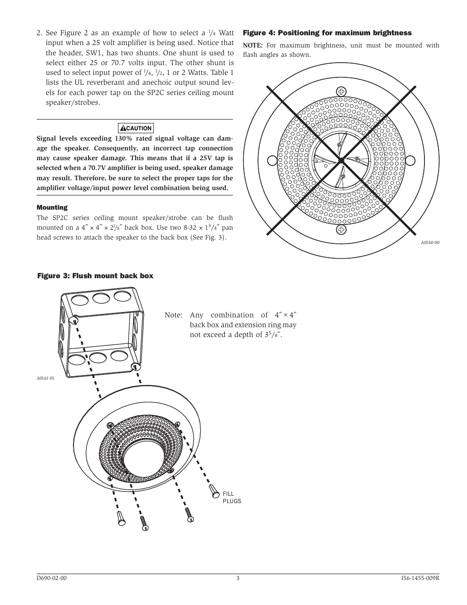 System Sensor SP2C Series Ceiling Mount Speaker_Strobes User Manual | Page 3 / 4