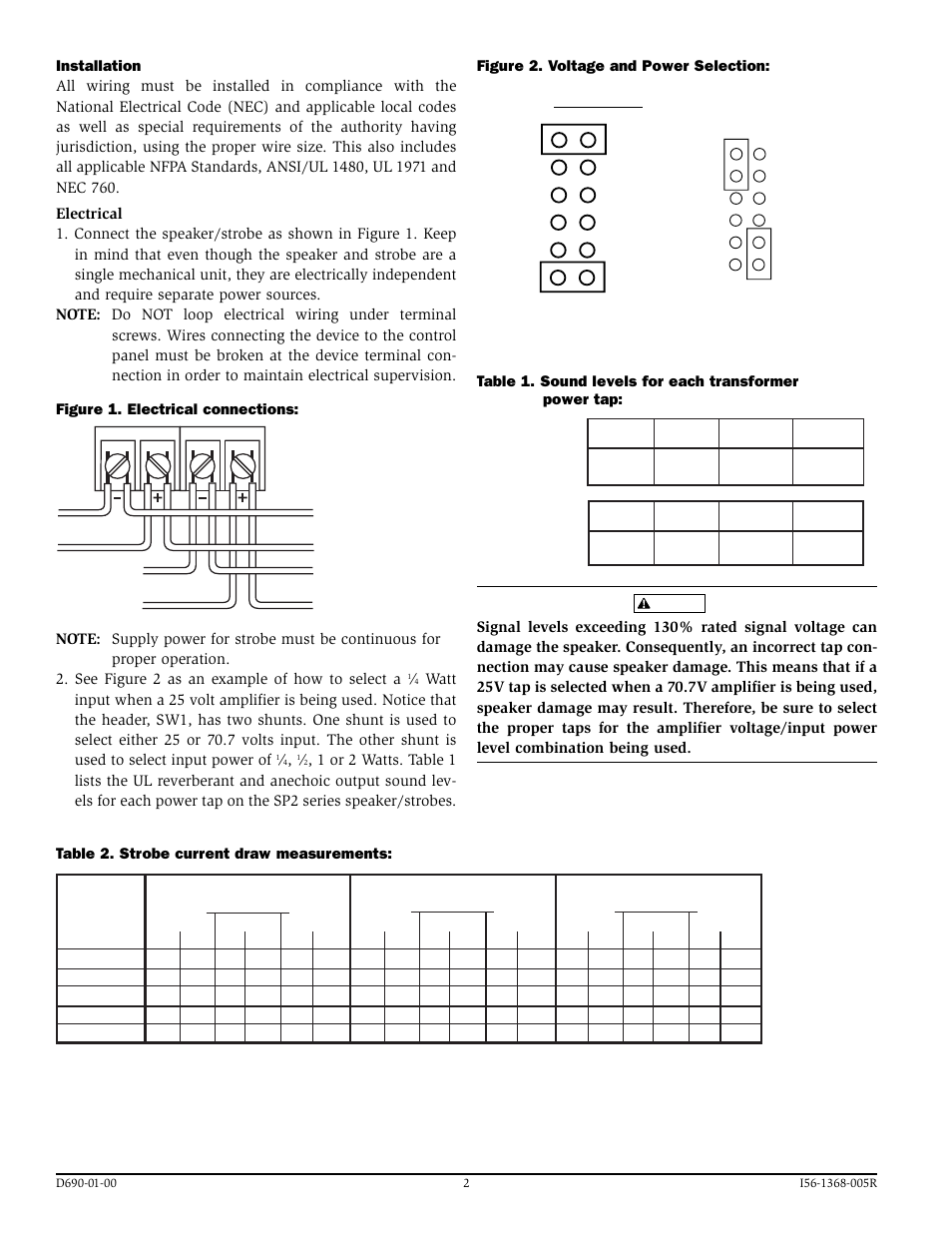 Correct | System Sensor SP2 Series Wall Speaker_Strobes User Manual | Page 2 / 4