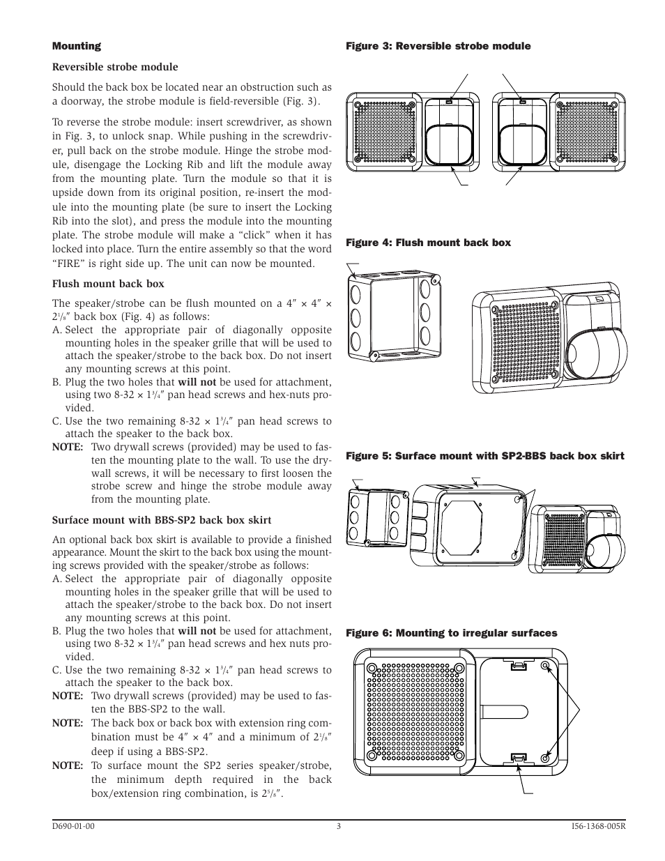 System Sensor SP2 Series Wall Speaker_Strobes User Manual | Page 3 / 4