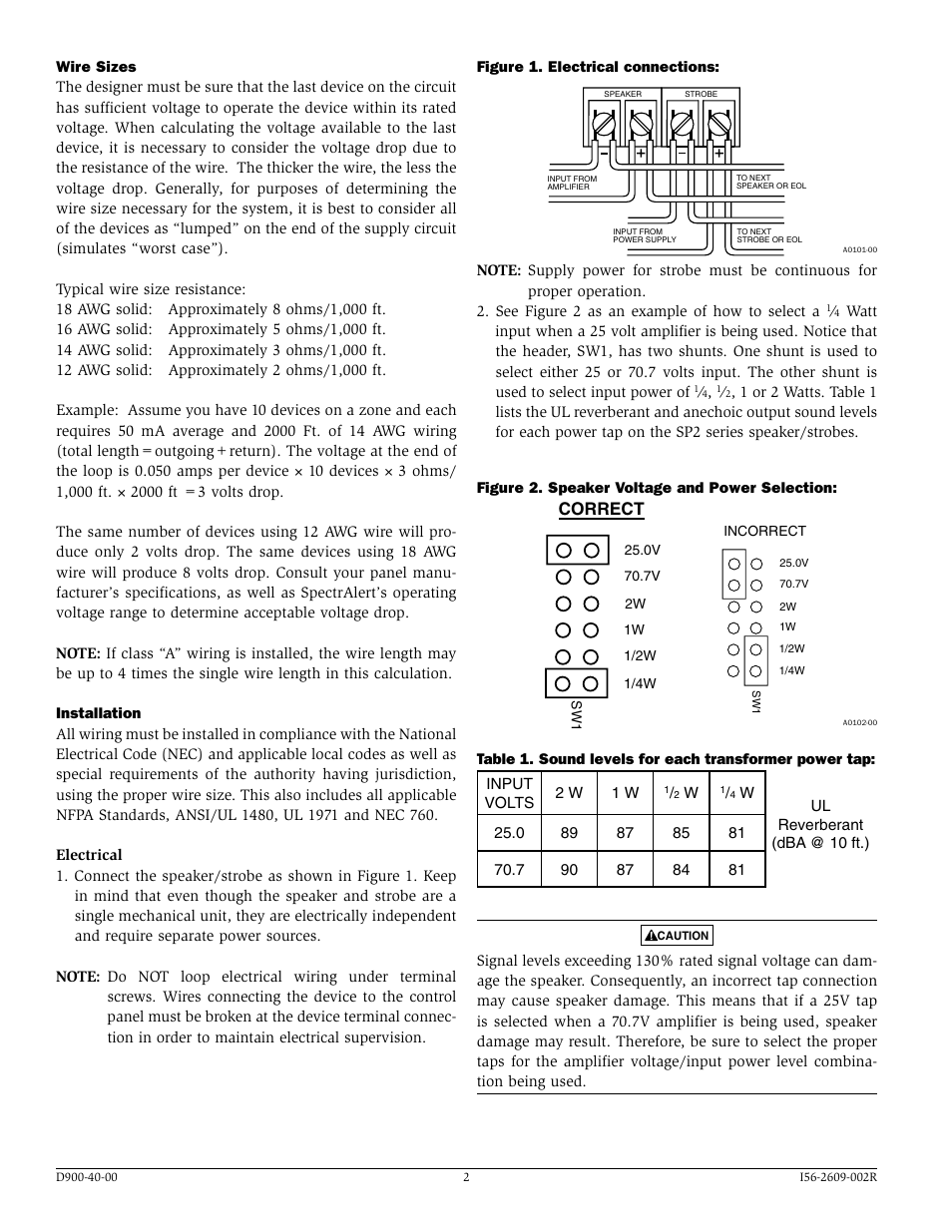 Correct | System Sensor SP2R1224MCK User Manual | Page 2 / 4