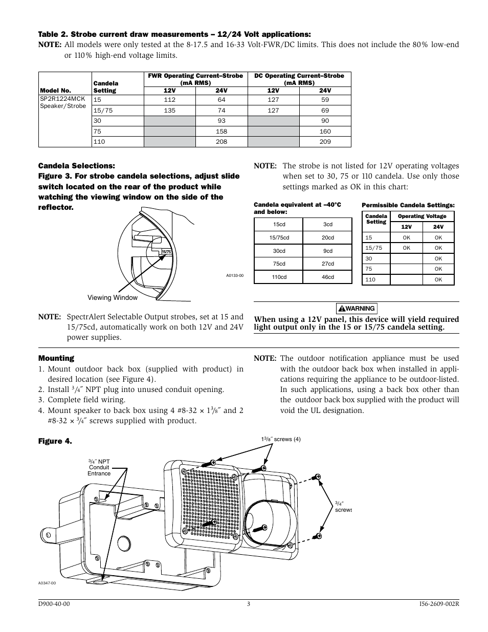 System Sensor SP2R1224MCK User Manual | Page 3 / 4