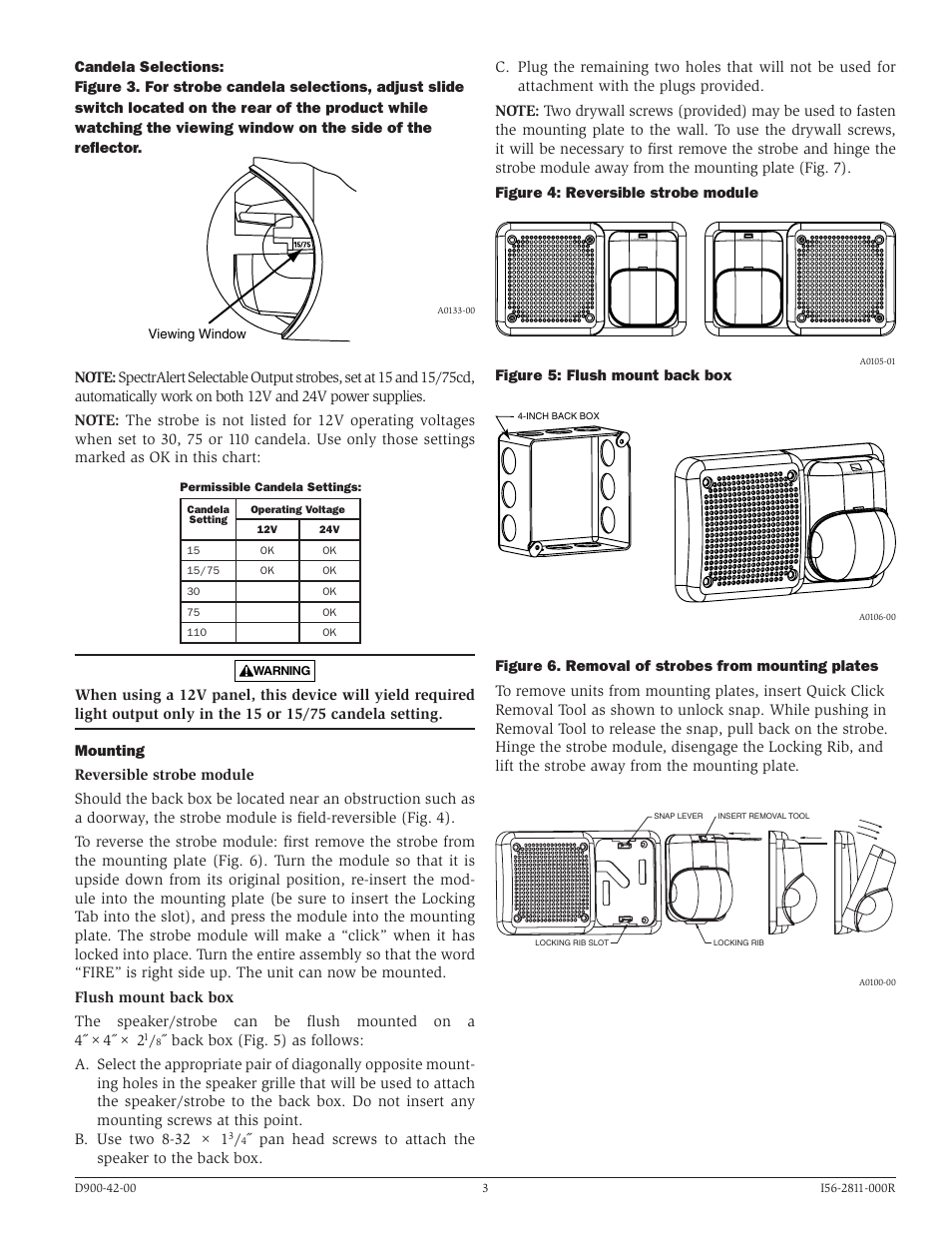 System Sensor SP3R1224MC and SP3W1224MC User Manual | Page 3 / 4