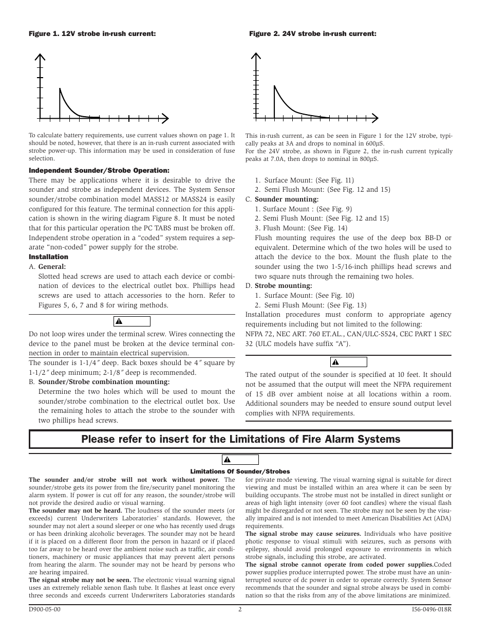 System Sensor SS24M and MA12_24D User Manual | Page 2 / 4