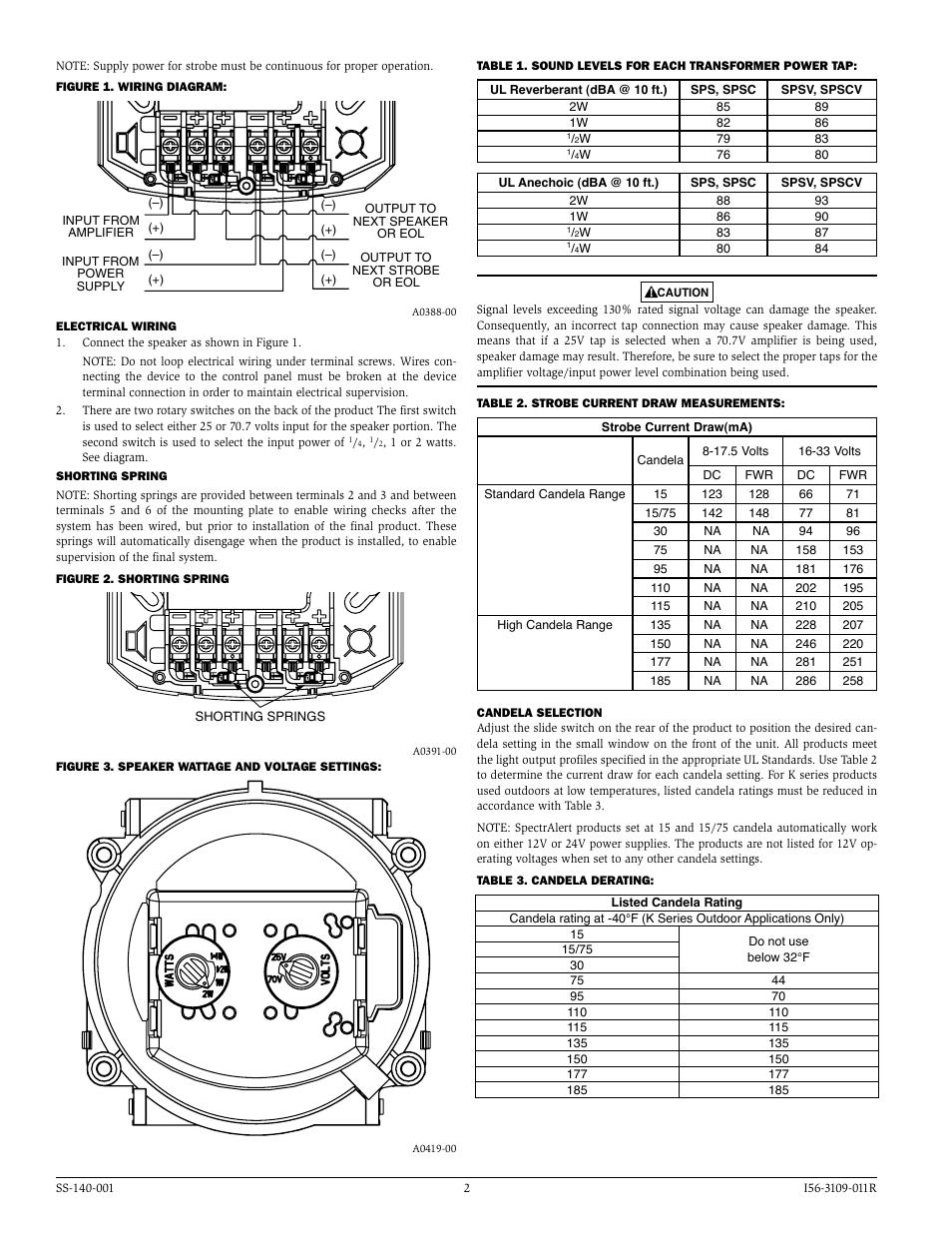 System Sensor SPS and SPSV series Wall and Ceiling speaker_strobes User Manual | Page 2 / 4