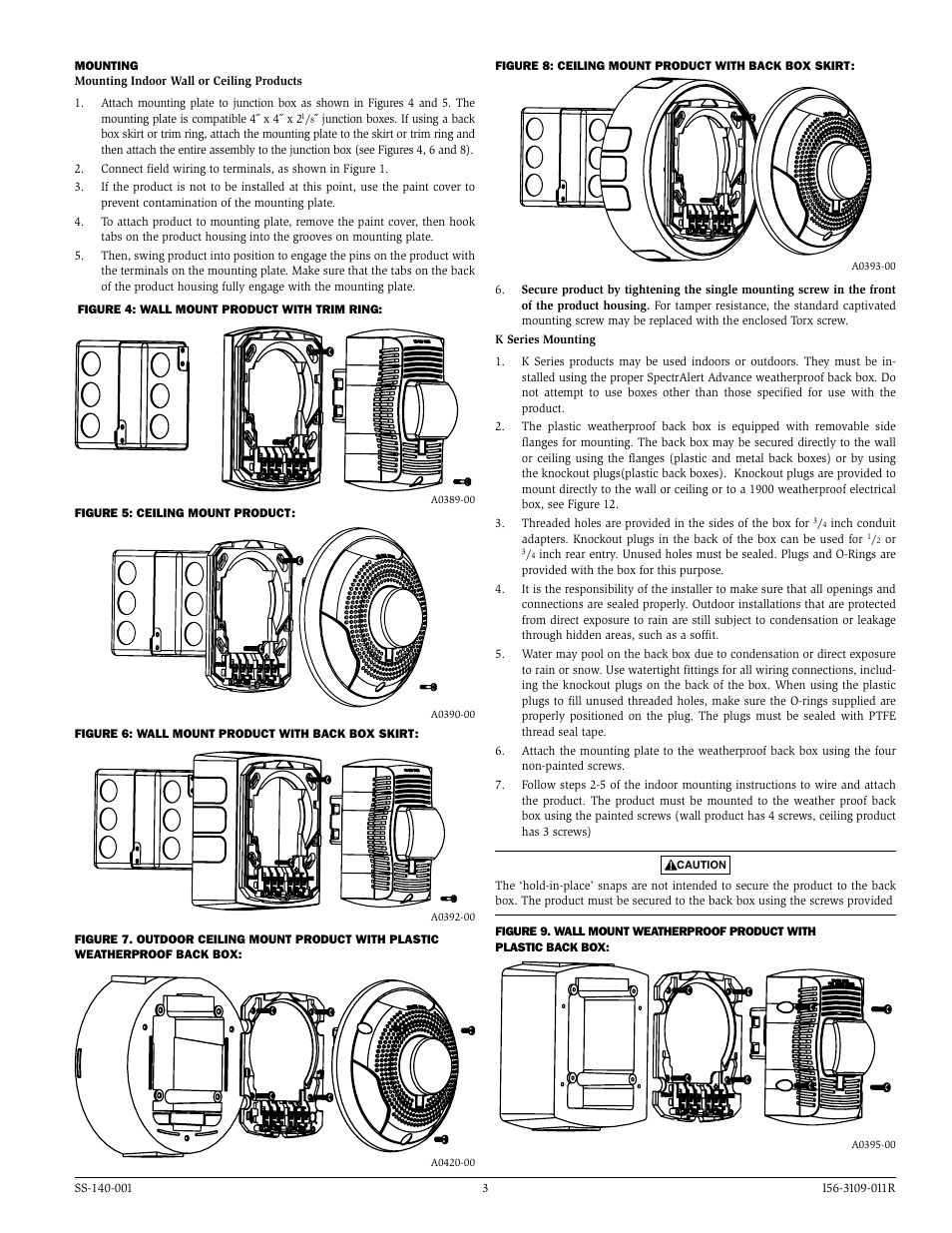 System Sensor SPS and SPSV series Wall and Ceiling speaker_strobes User Manual | Page 3 / 4