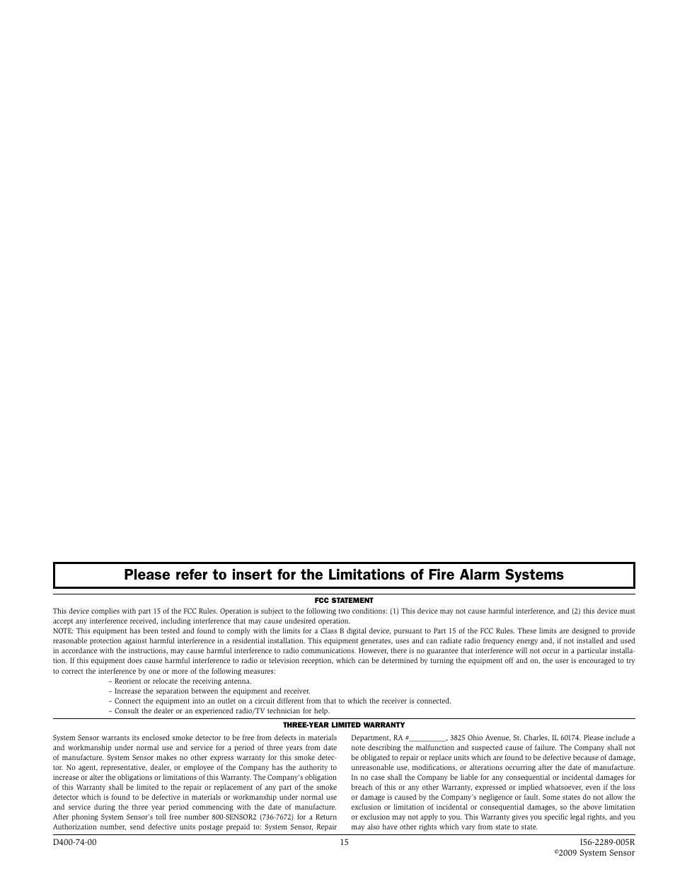 System Sensor BEAM200 and BEAM200S User Manual | Page 15 / 15
