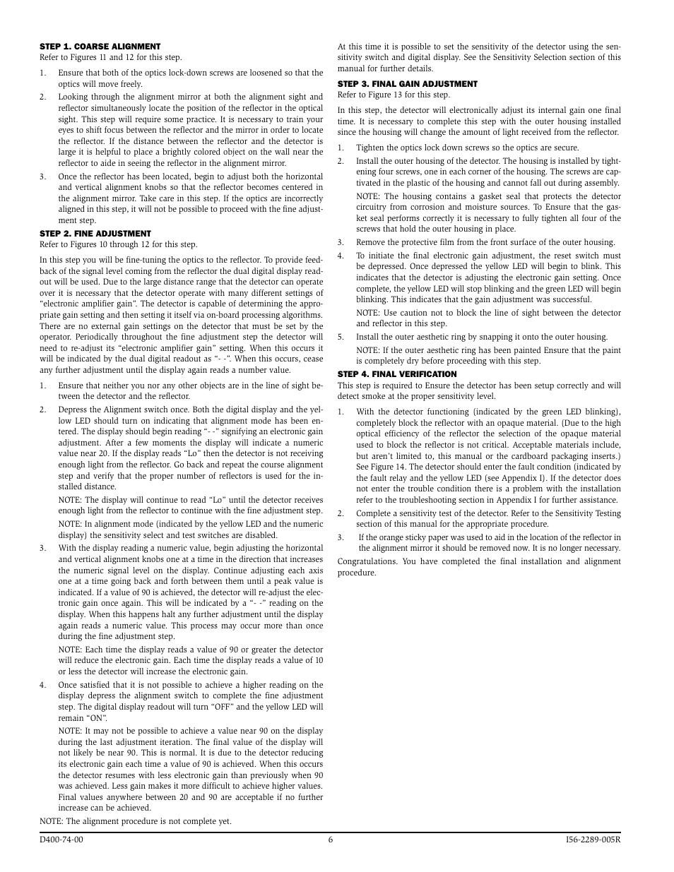 System Sensor BEAM200 and BEAM200S User Manual | Page 6 / 15