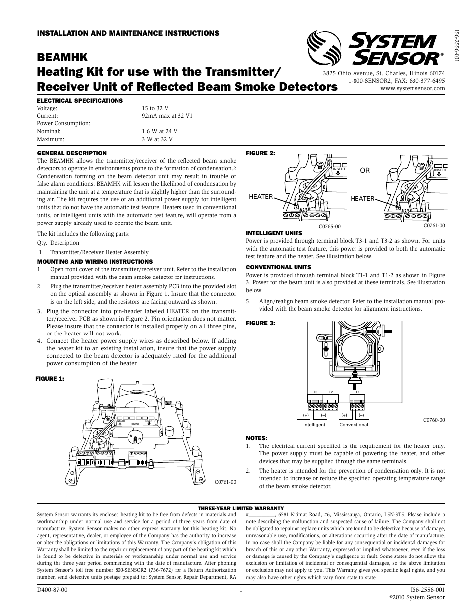 System Sensor BEAMHK User Manual | 1 page