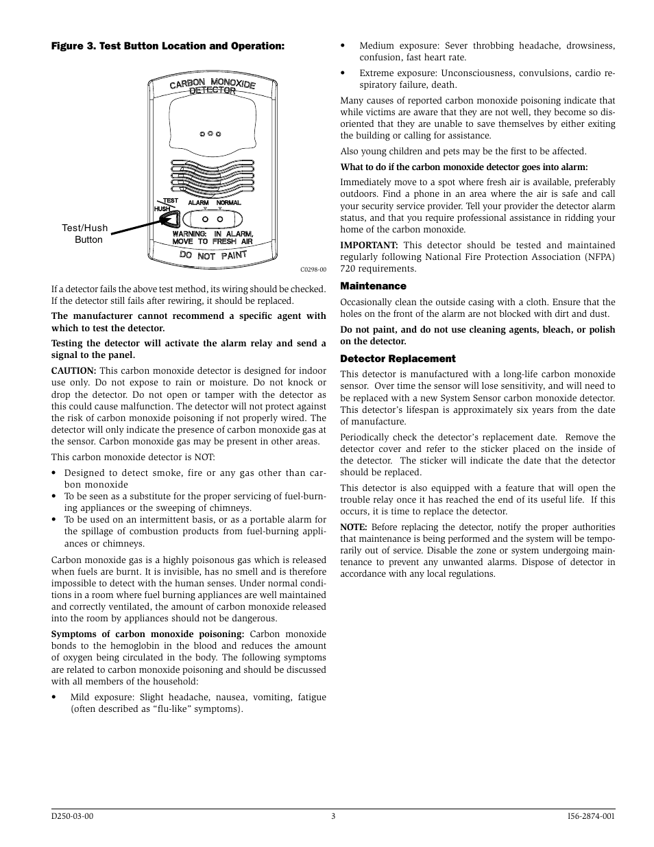 System Sensor CO1224 User Manual | Page 3 / 4