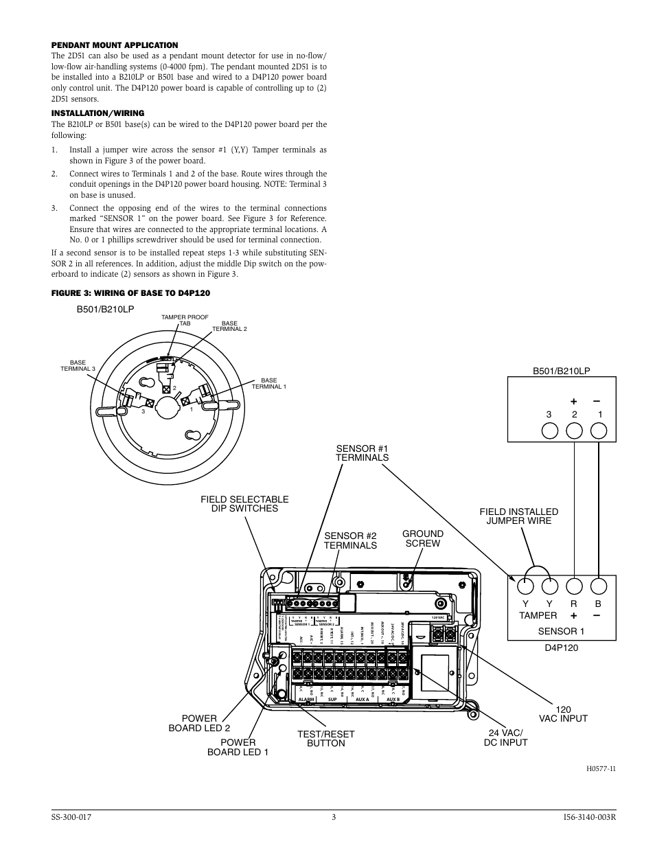 3 2 1 y y r b, Tamper | System Sensor 2D51 User Manual | Page 3 / 4