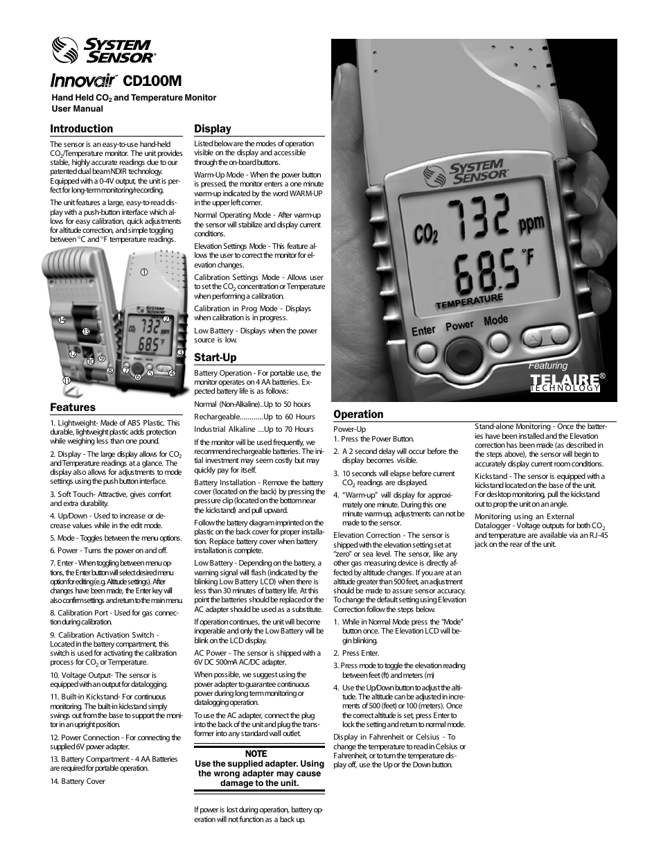 System Sensor CDM100M User Manual | 2 pages