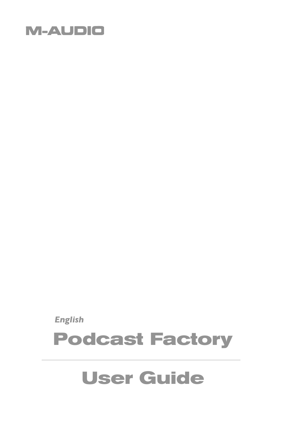 M-AUDIO Podcast Factory User Manual | 9 pages