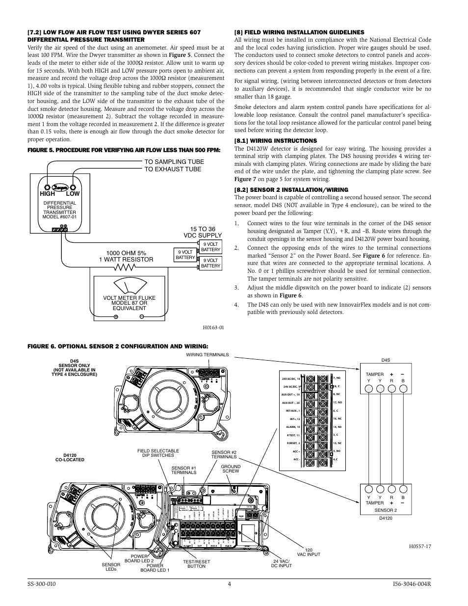 Volt meter fluke model 87 or equivalent | System Sensor D4120W User Manual | Page 4 / 8